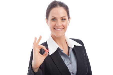 Woman with an OK finger gesture