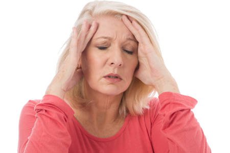 Woman with migraines