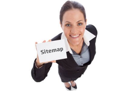 Woman holding up sitemap