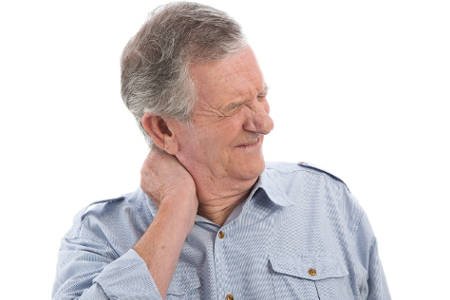 Man with a stiff neck