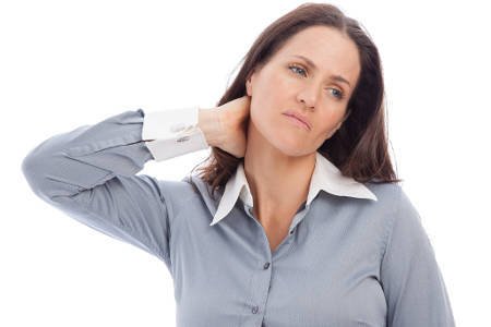 Woman with severe head pain